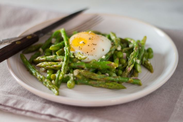Asparagus Salad with Sous Vide Poached Egg