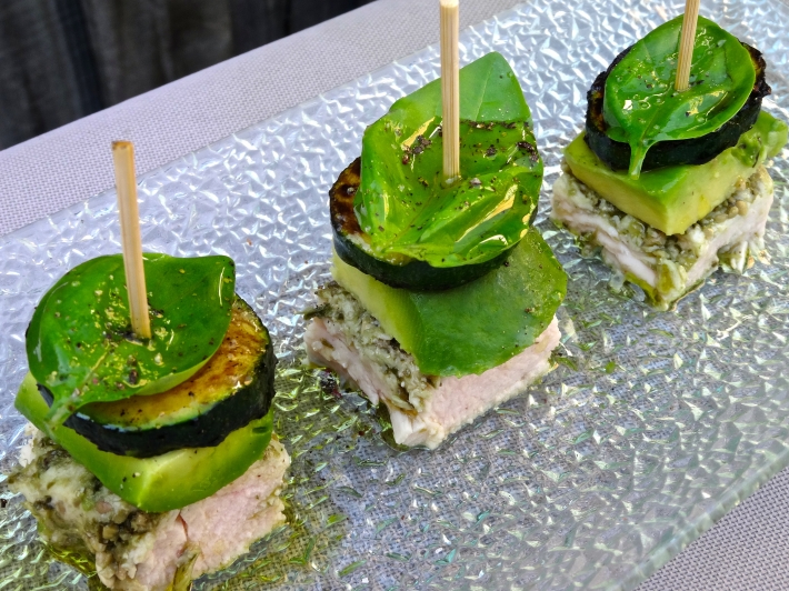 Avocado, Zucchini and Sous Vide Chicken MiniBites