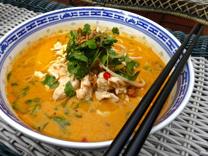 Curry Laksa with Shredded Sous Vide Chicken
