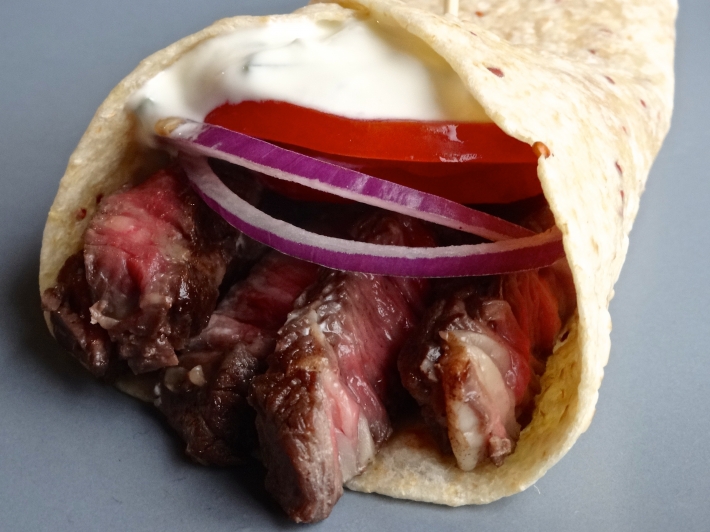 Greek Wraps with Sous Vide Beef