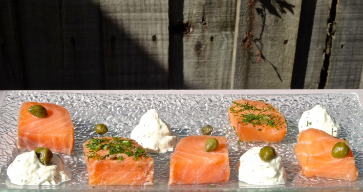 Mi-Cuit Sous Vide Salmon with Dill Crème Fraiche