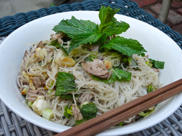 Roasted Sous Vide Pork Slices with Noodle Salad