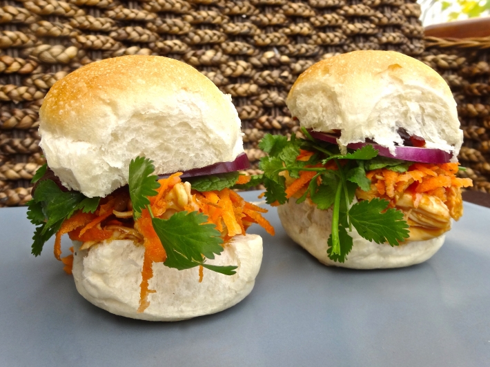 Sliders with Shredded Sous Vide Chinese Chicken