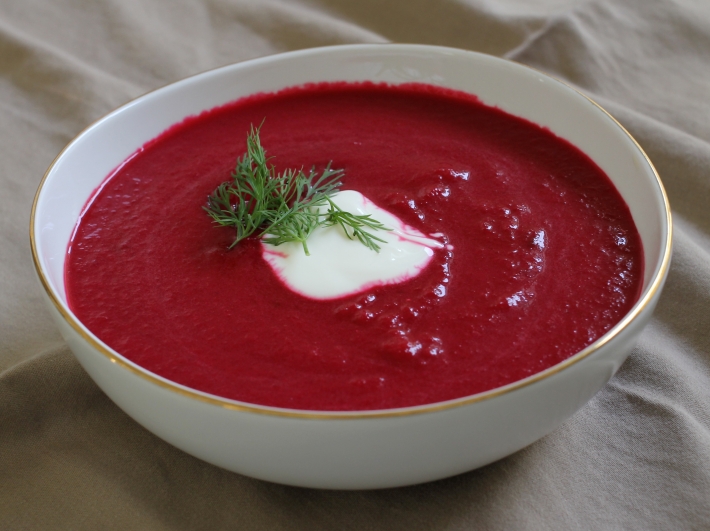Sous Vide Beet Soup with Caraway and Yogurt