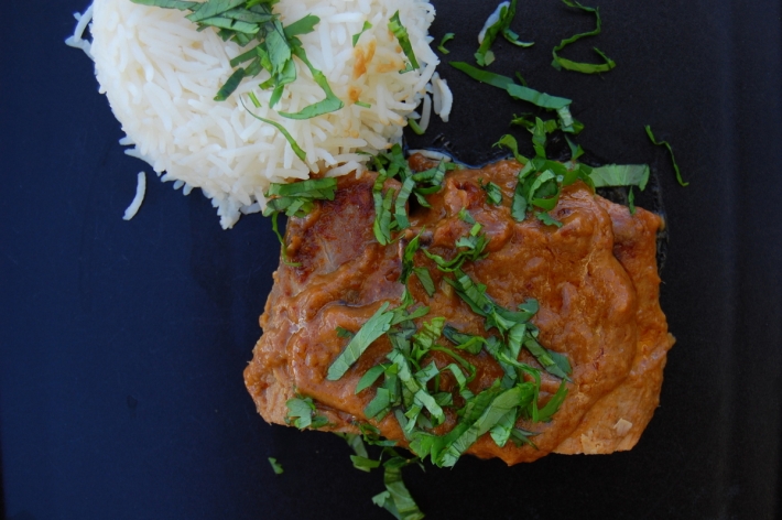 Sous Vide Boneless Pork Ribs with Coconut-Peanut Sauce