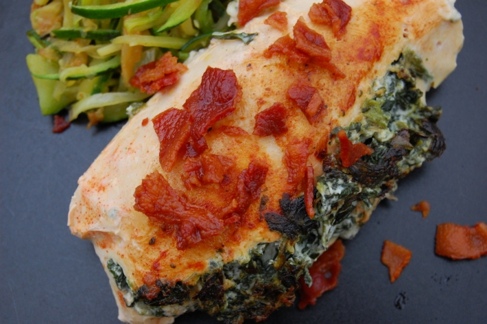 Sous Vide Chicken Breast with Spinach and Herbed Cheese