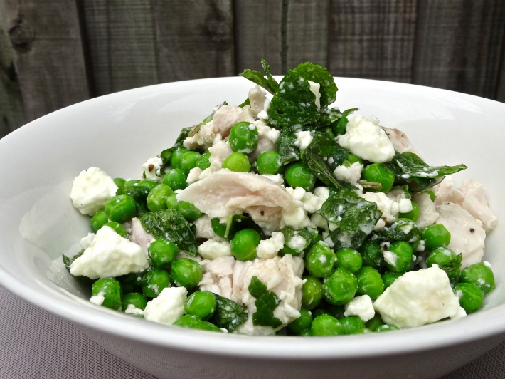 Sous Vide Chicken with Minted Pea and Feta Salad