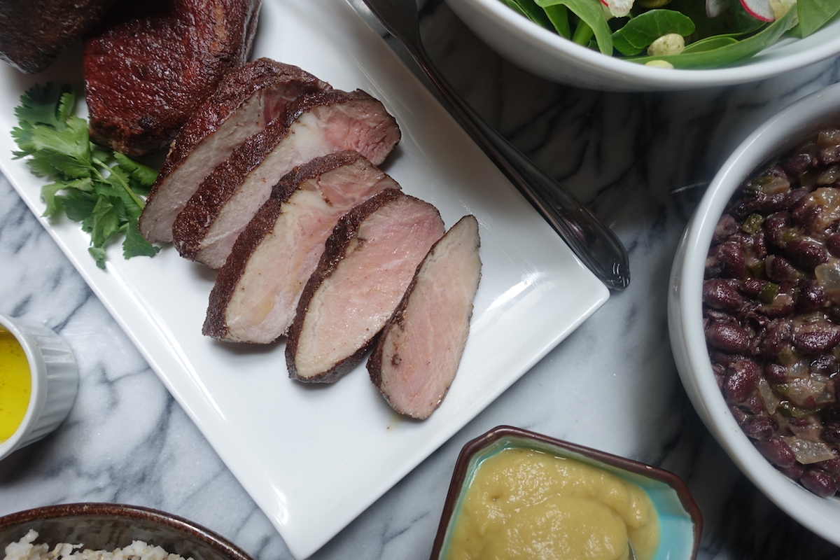 Sous Vide Cocoa & Spice Rubbed Pork Loin Steaks