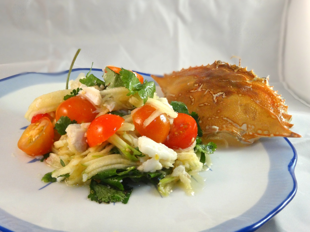 Sous Vide Crab with Asian Apple Slaw