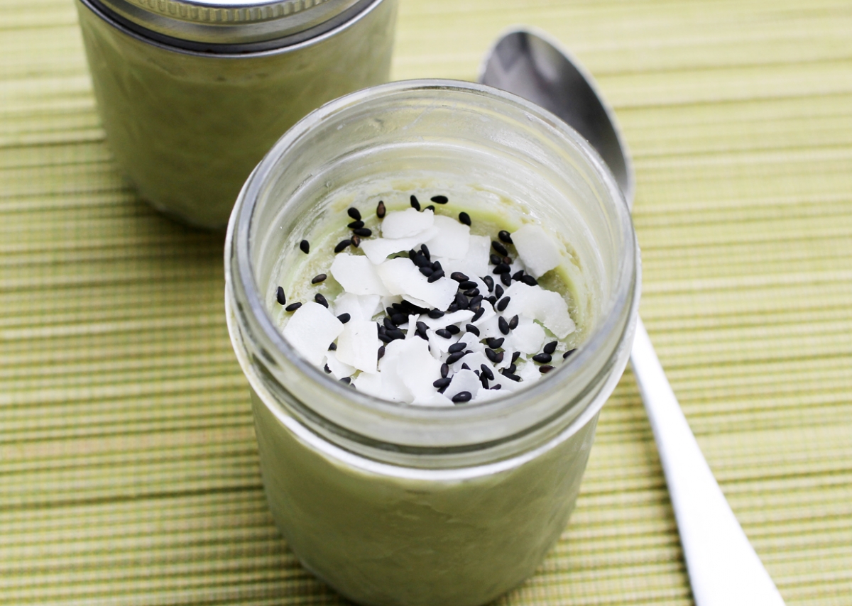 Sous Vide Matcha Coconut Custards
