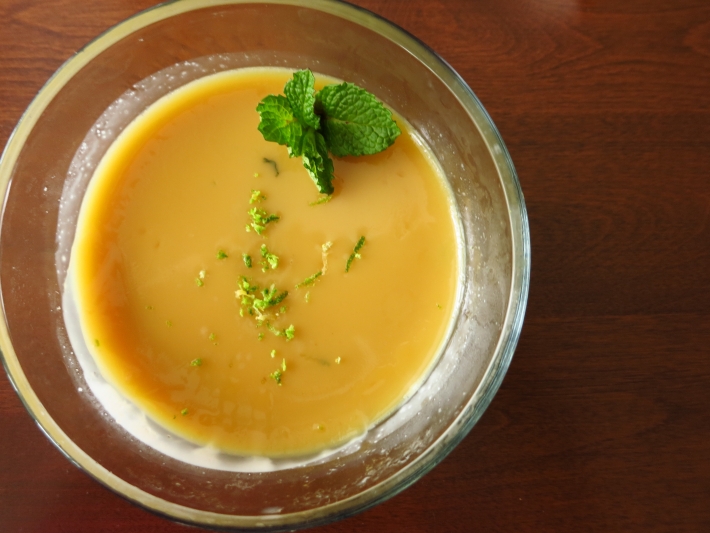 Sous Vide Mojito Flan with Dark Rum Caramel
