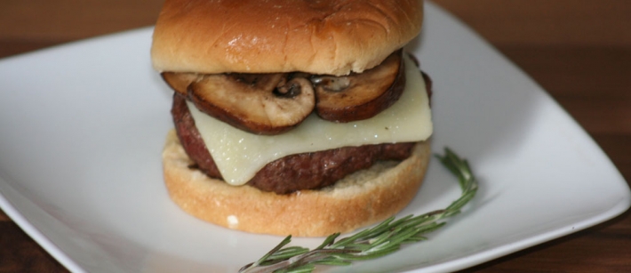 Sous Vide Perfect Medium Mushroom Swiss Burger
