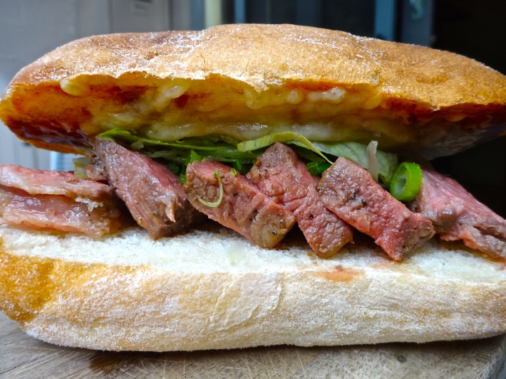 Sous-Vide Black Bear Steak Sandwich