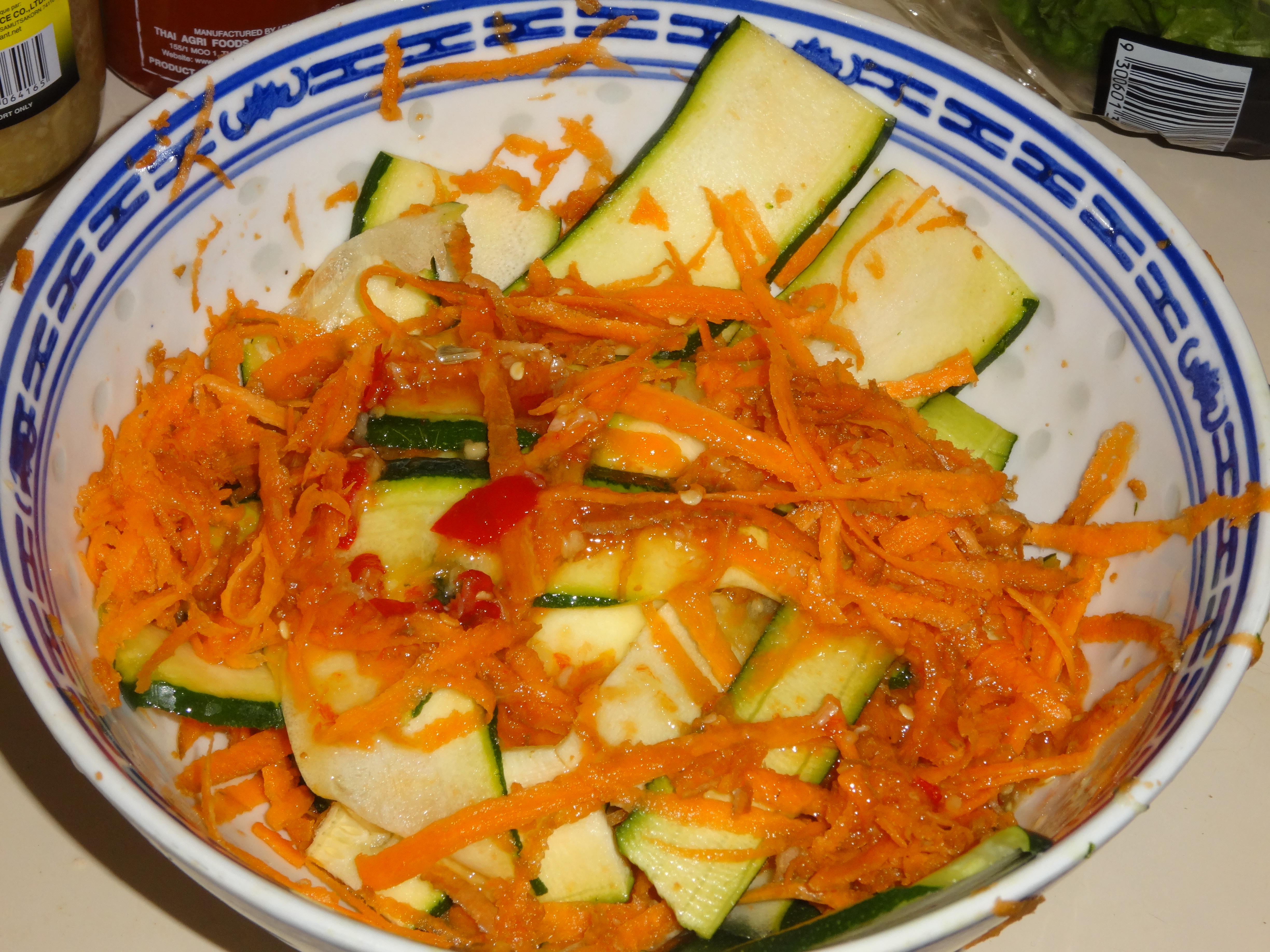 Sous Vide Tuna with Zucchini and Carrot Thai Salad