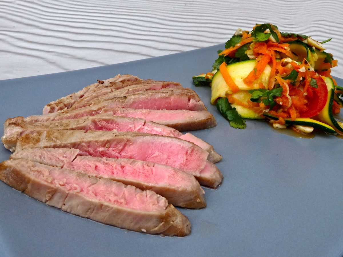 Sous Vide Tuna with and Carrot Thai Salad