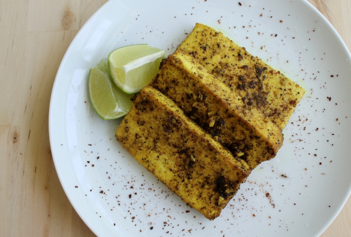 Sous Vide Turmeric Tofu with Sumac and Lime