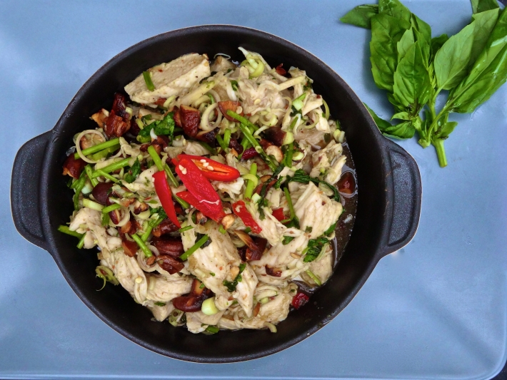 Thai Basil and Lemongrass Salad with Sous Vide Chicken